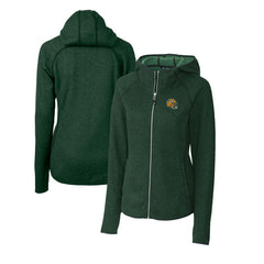 Green Bay Packers Cutter & Buck Women's Helmet Logo Mainsail Sweater-Knit Full-Zip Hoodie - Green for sale