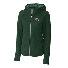 Green Bay Packers Cutter & Buck Women's Helmet Logo Mainsail Sweater-Knit Full-Zip Hoodie - Green for sale