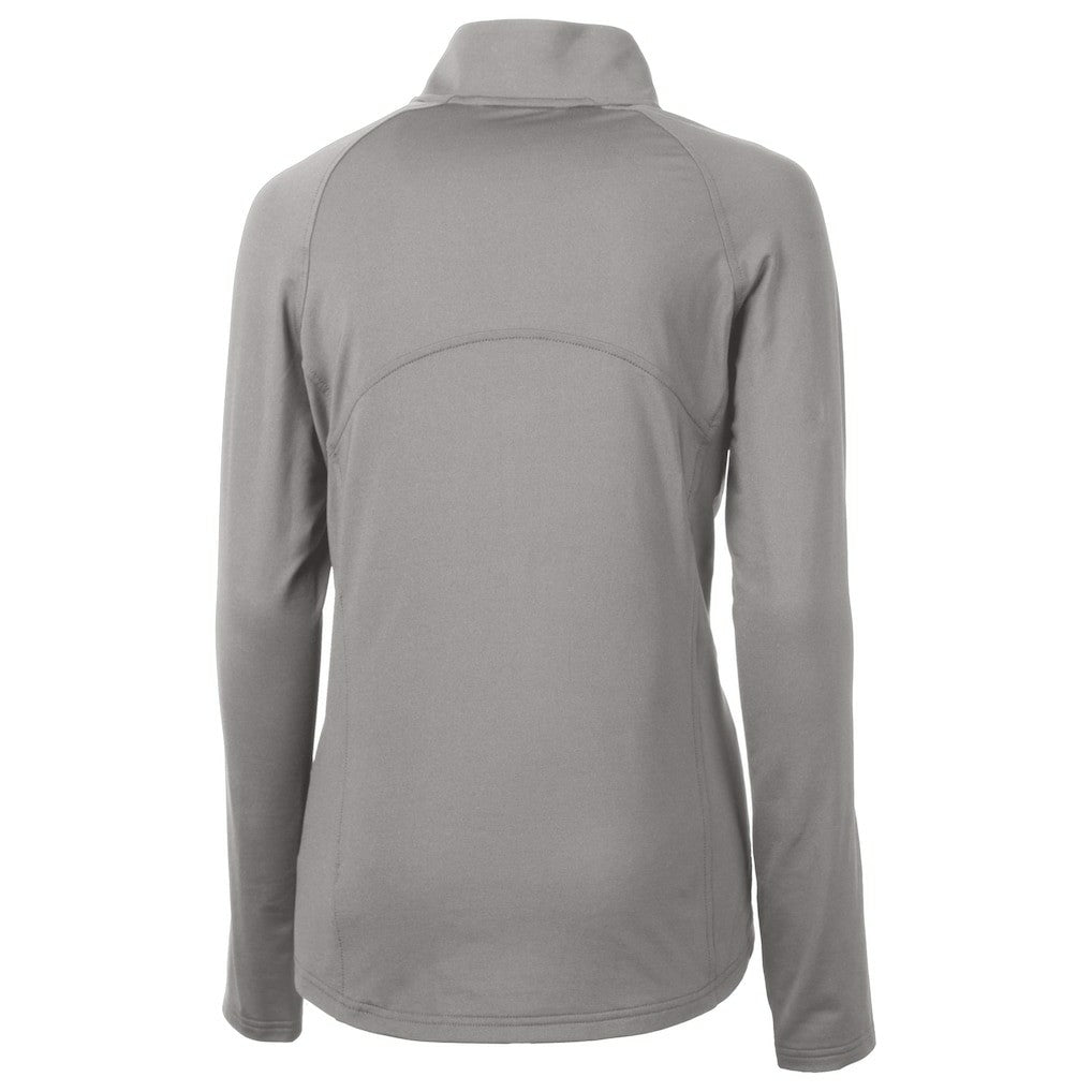 New York Jets Cutter & Buck Women's Helmet Logo Adapt Eco Knit Stretch Recycled Half-Zip Pullover Top - Gray outlet