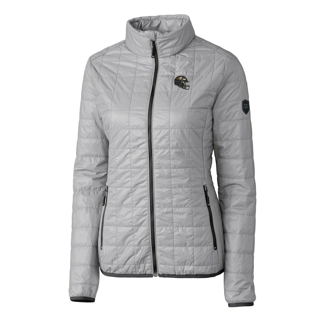 Baltimore Ravens Cutter & Buck Women's Helmet Logo Rainier PrimaLoft Eco Insulated Full-Zip Puffer Jacket - Gray cheap