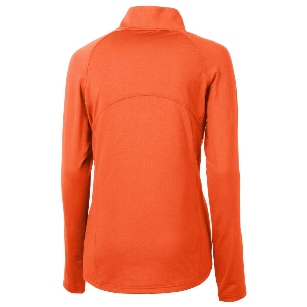 Cincinnati Bengals Cutter & Buck Women's Helmet Logo Adapt Eco Knit Stretch Recycled Half-Zip Pullover Top - Orange outlet