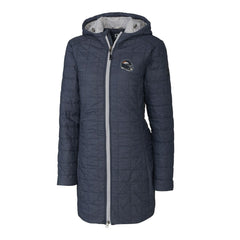 Denver Broncos Cutter & Buck Women's Helmet Logo Rainier Primaloft Eco Insulated Hooded Long Coat - Heather Navy outlet