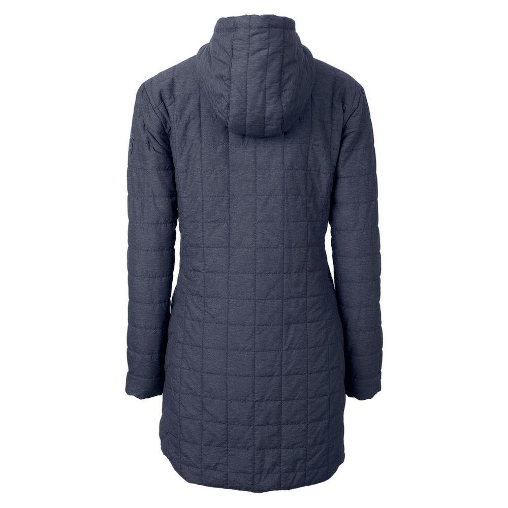 Denver Broncos Cutter & Buck Women's Helmet Logo Rainier Primaloft Eco Insulated Hooded Long Coat - Heather Navy outlet