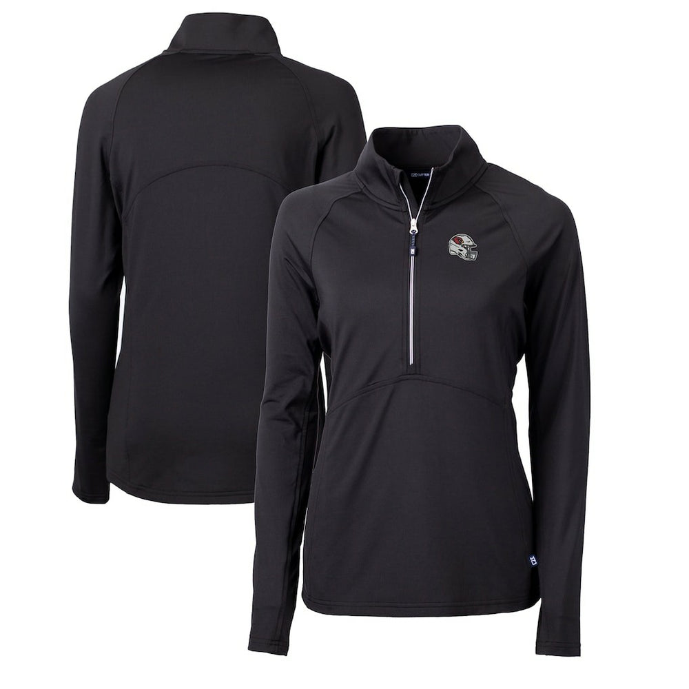 Arizona Cardinals Cutter & Buck Women's Helmet Logo Adapt Eco Knit Stretch Recycled Half-Zip Pullover Top - Black for sale