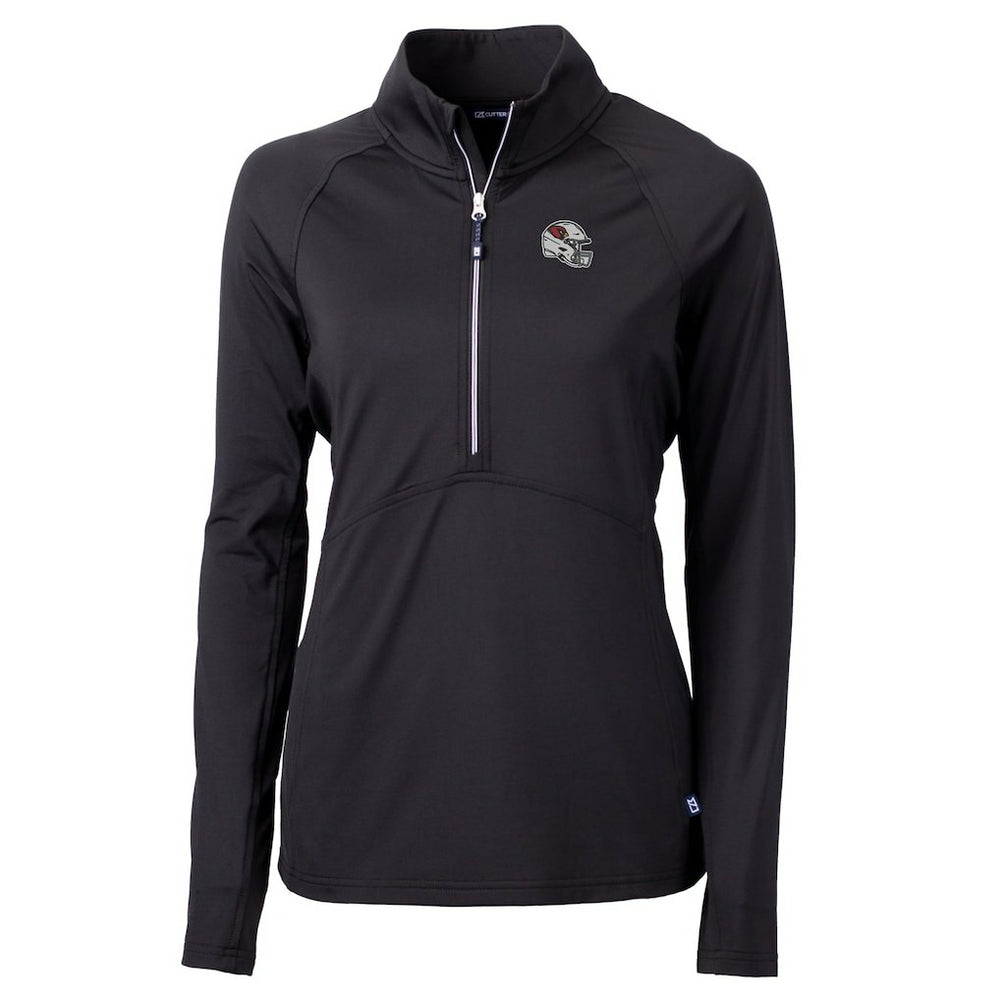 Arizona Cardinals Cutter & Buck Women's Helmet Logo Adapt Eco Knit Stretch Recycled Half-Zip Pullover Top - Black for sale