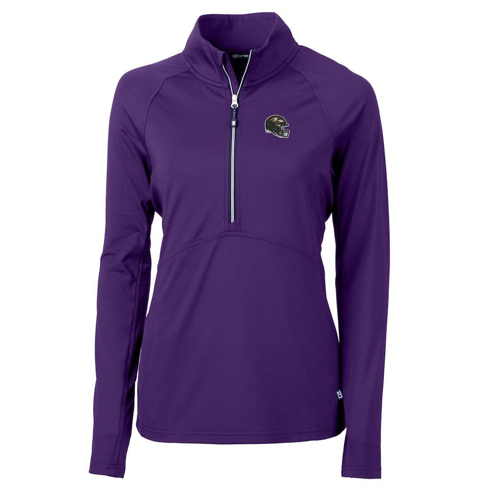 Baltimore Ravens Cutter & Buck Women's Helmet Logo Adapt Eco Knit Stretch Recycled Half-Zip Pullover Top - Purple cheap