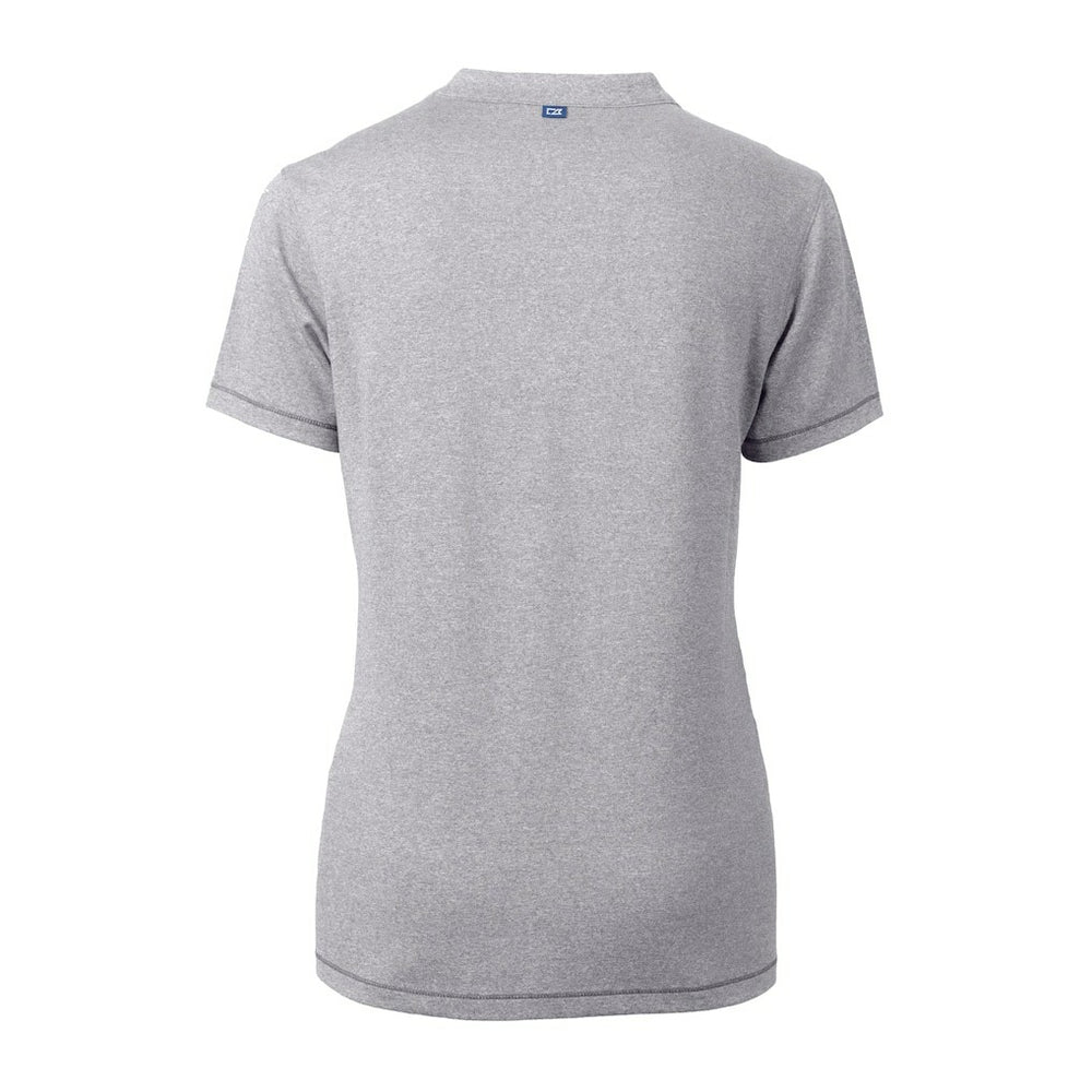 Pittsburgh Steelers Cutter & Buck Women's Helmet Logo DryTec Forge Stretch V-Neck Blade Top - Heather Gray discount
