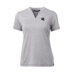 Jacksonville Jaguars Cutter & Buck Women's Helmet Logo DryTec Forge Stretch V-Neck Blade Top - Heather Gray discount