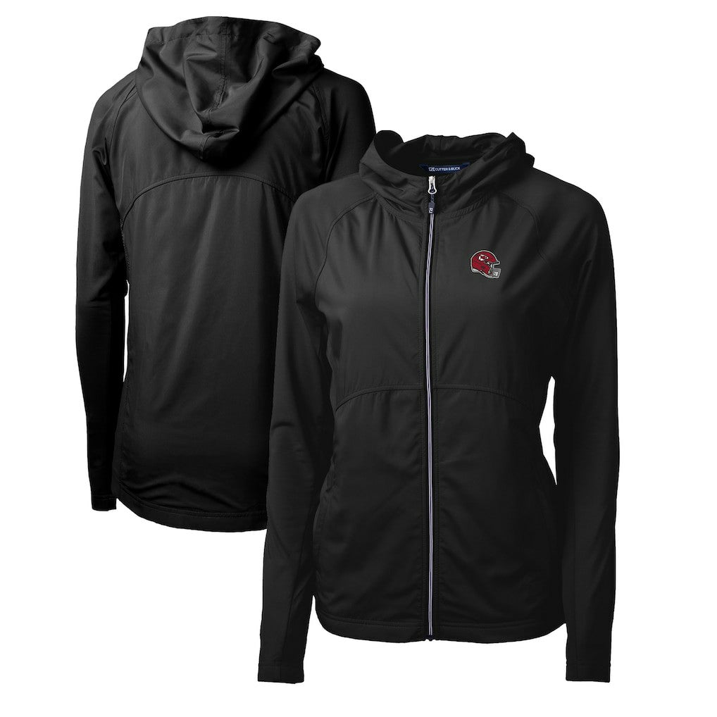Kansas City Chiefs Cutter & Buck Women's Helmet Logo Adapt Eco Knit Hybrid Recycled Full-Zip Hoodie - Black sale