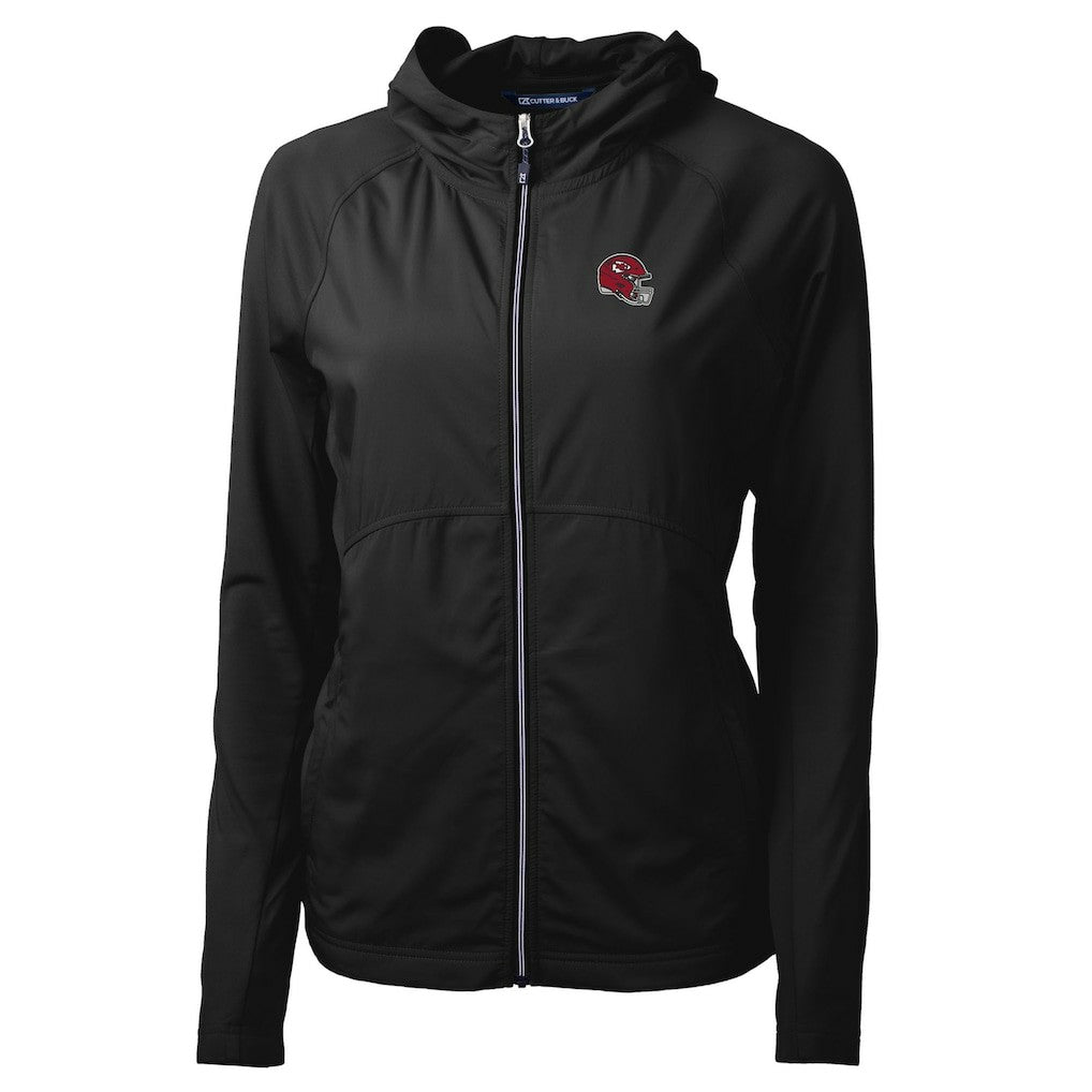 Kansas City Chiefs Cutter & Buck Women's Helmet Logo Adapt Eco Knit Hybrid Recycled Full-Zip Hoodie - Black sale