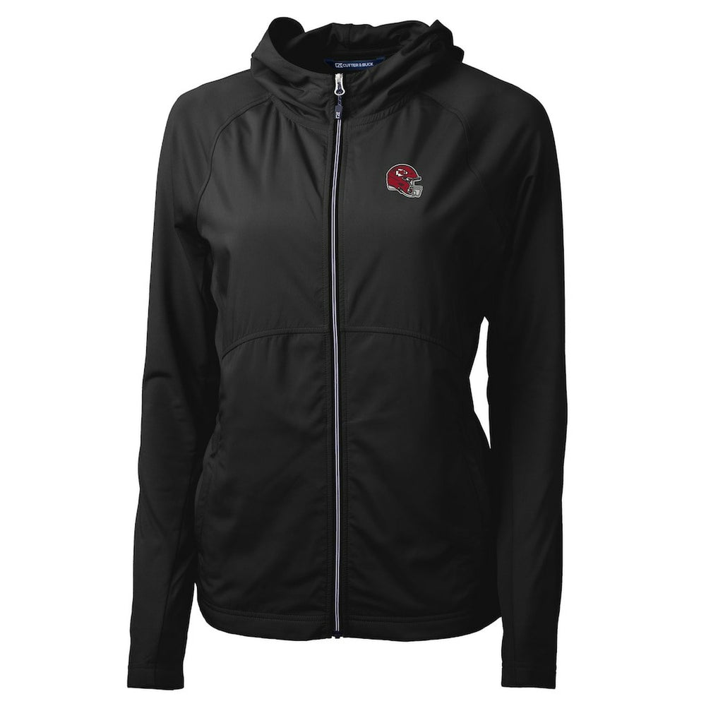 Kansas City Chiefs Cutter & Buck Women's Helmet Logo Adapt Eco Knit Hybrid Recycled Full-Zip Hoodie - Black sale