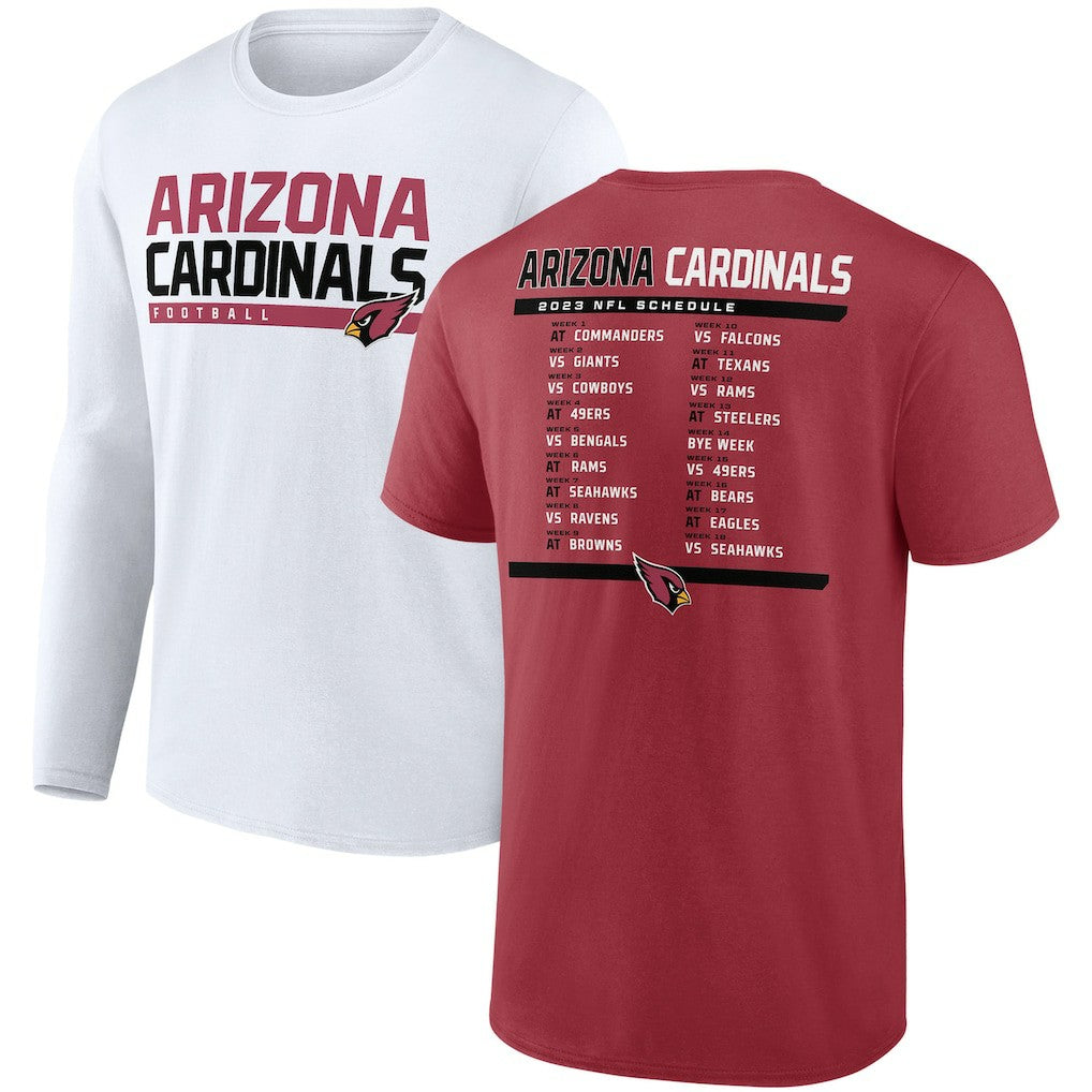 Arizona Cardinals Two-Pack 2023 Schedule T-Shirt Combo Set - Cardinal/White on sale