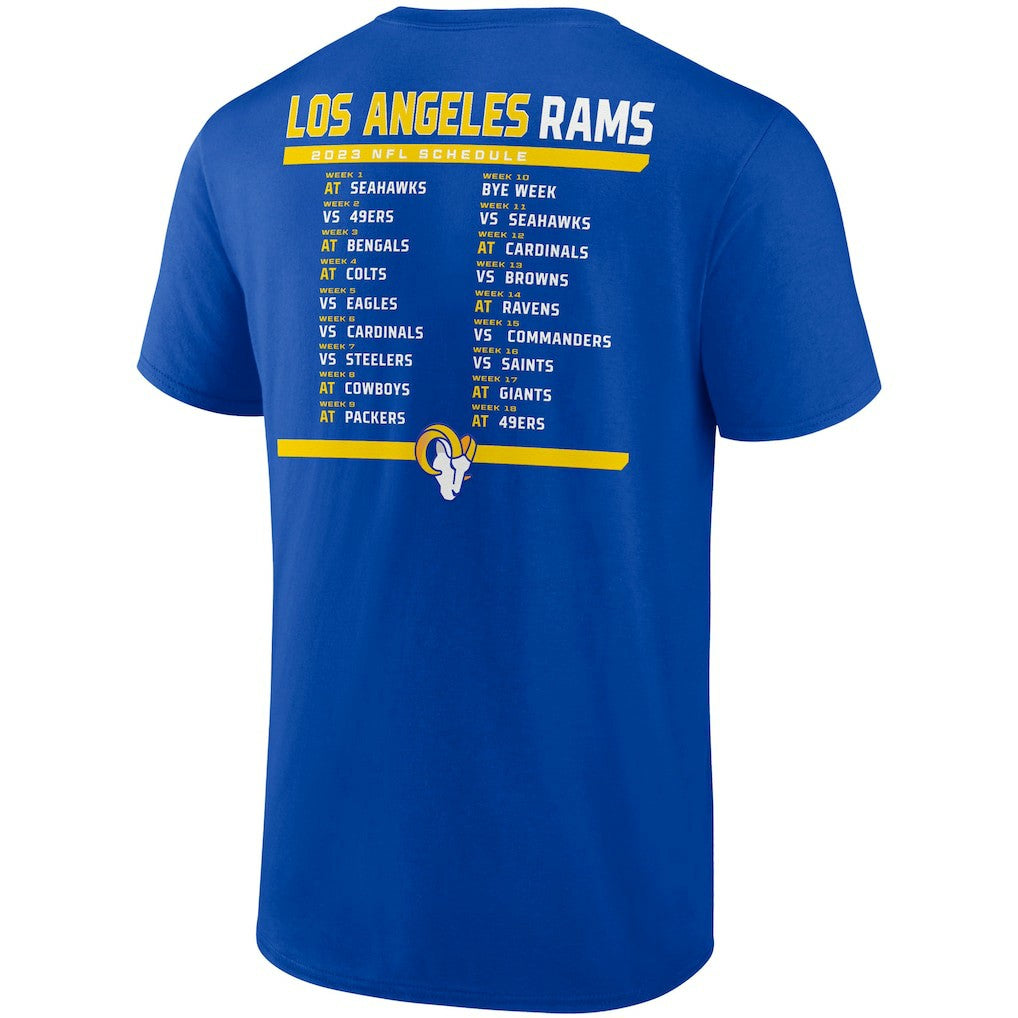 Los Angeles Rams Two-Pack 2023 Schedule T-Shirt Combo Set - Royal/White on sale