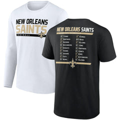 New Orleans Saints Two-Pack 2023 Schedule T-Shirt Combo Set - Black/White outlet