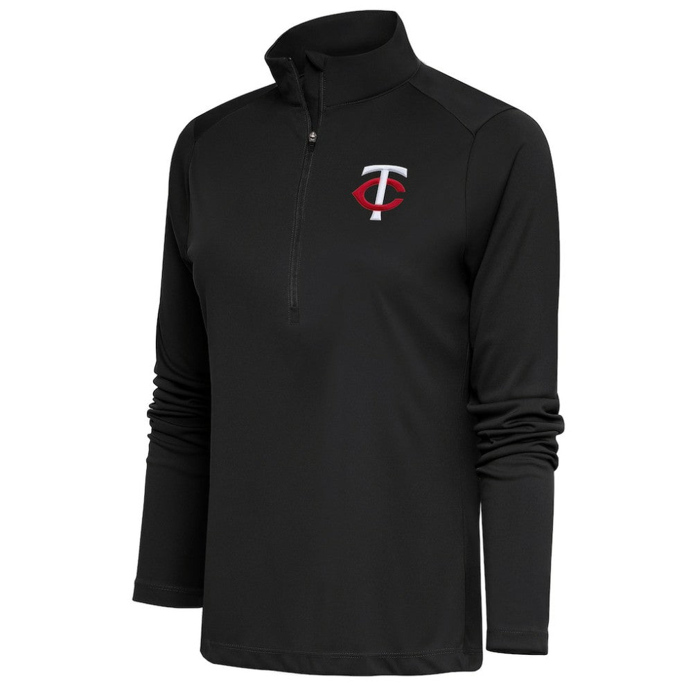Minnesota Twins Antigua Women's Tribute Half-Zip Pullover Top - Gray