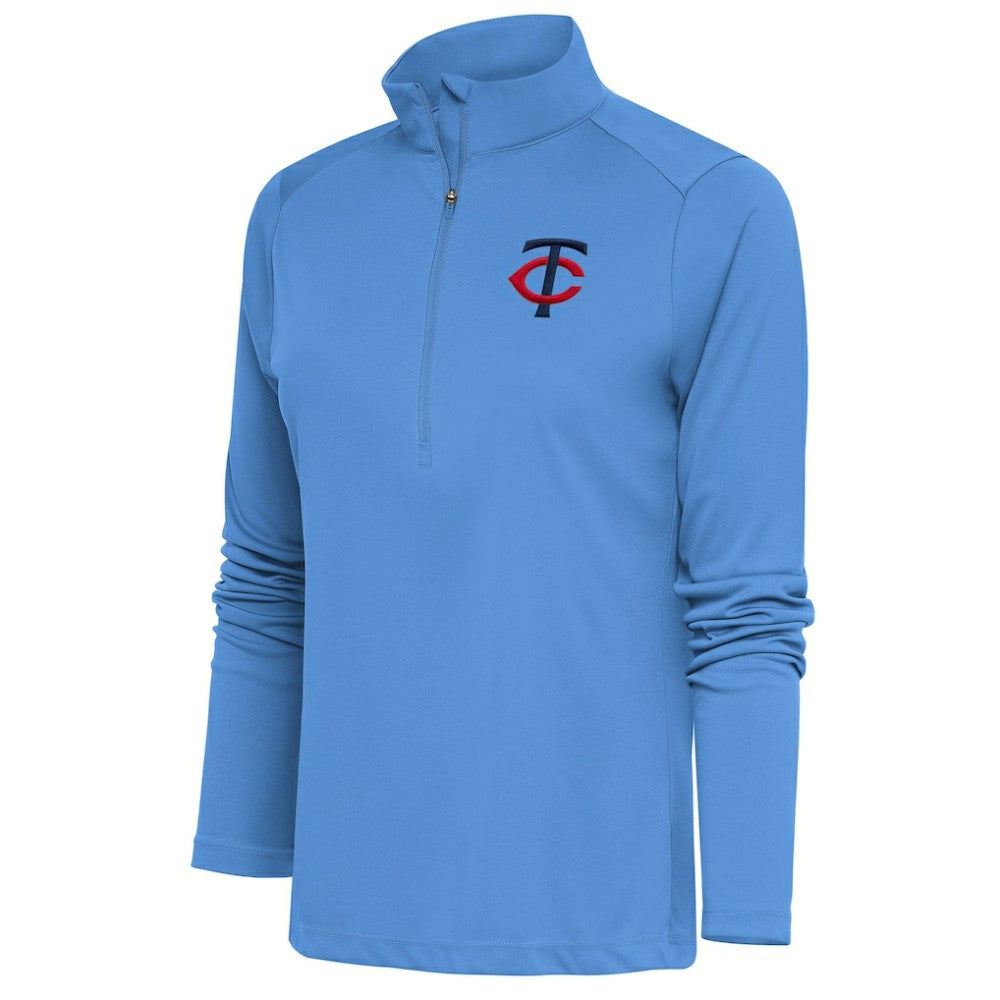 Minnesota Twins Antigua Women's Tribute Half-Zip Pullover Top - Light Blue