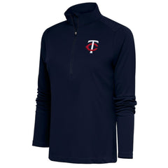 Minnesota Twins Antigua Women's Tribute Half-Zip Pullover Top - Navy