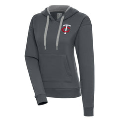 Minnesota Twins Antigua Women's Victory Pullover Hoodie - Charcoal
