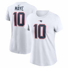 Drake Maye New England Patriots Women's Player Name & Number T-Shirt - White | Nike online