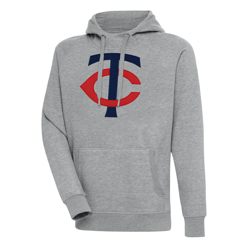 Minnesota Twins Antigua Victory Pullover Hoodie - Heather Gray