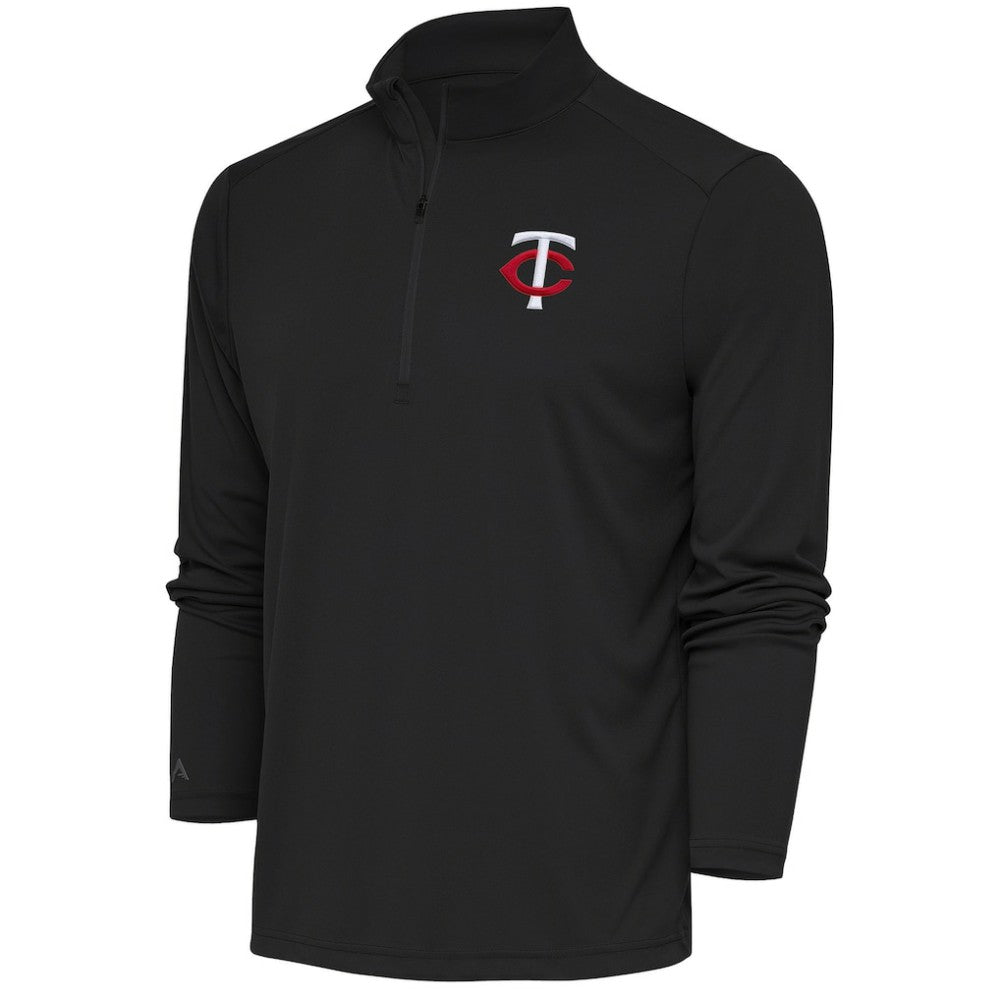 Minnesota Twins Antigua Tribute Quarter-Zip Pullover Top - Gray