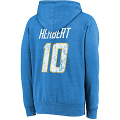 Justin Herbert Los Angeles Chargers Majestic Threads Name & Number Tri-Blend Pullover Hoodie - Powder Blue cheap