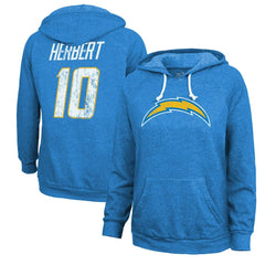 Justin Herbert Los Angeles Chargers Majestic Threads Women's Name & Number Tri-Blend Pullover Hoodie - Powder Blue cheap