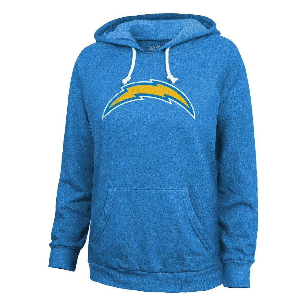 Justin Herbert Los Angeles Chargers Majestic Threads Women's Name & Number Tri-Blend Pullover Hoodie - Powder Blue cheap