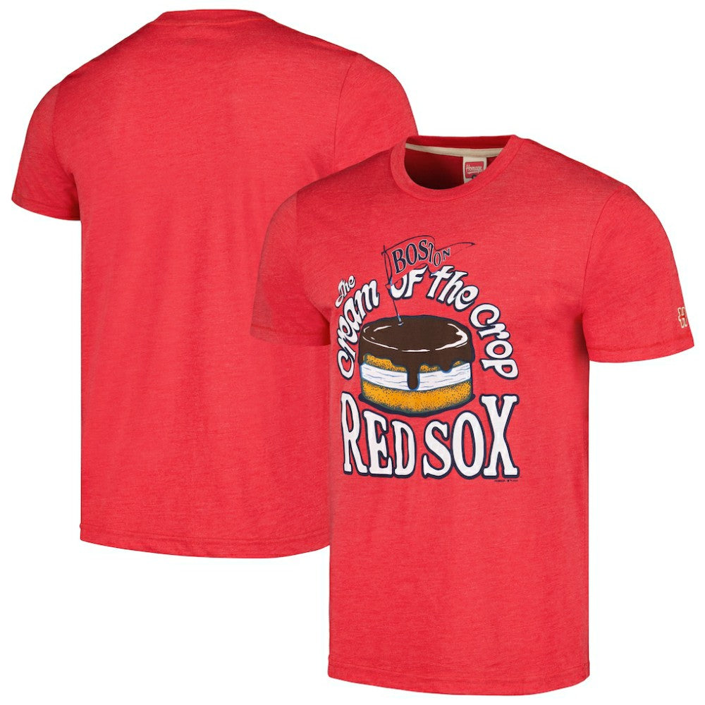 Boston Red Sox Homage Cream of the Crop Hyper Local Tri-Blend T-Shirt - Red