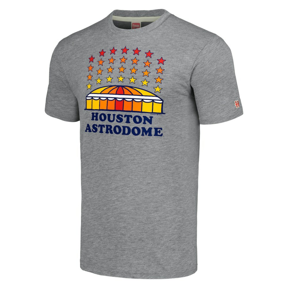 Houston Astros Homage Astrodome Stars Hyper Local Tri-Blend T-Shirt - Gray