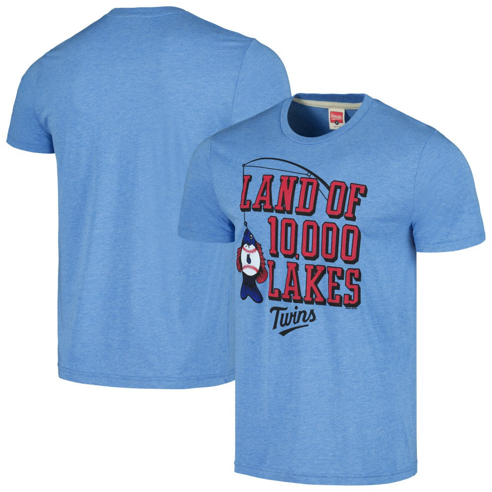 Minnesota Twins Homage Land of 10,000 Lakes Hyper Local Tri-Blend T-Shirt - Light Blue