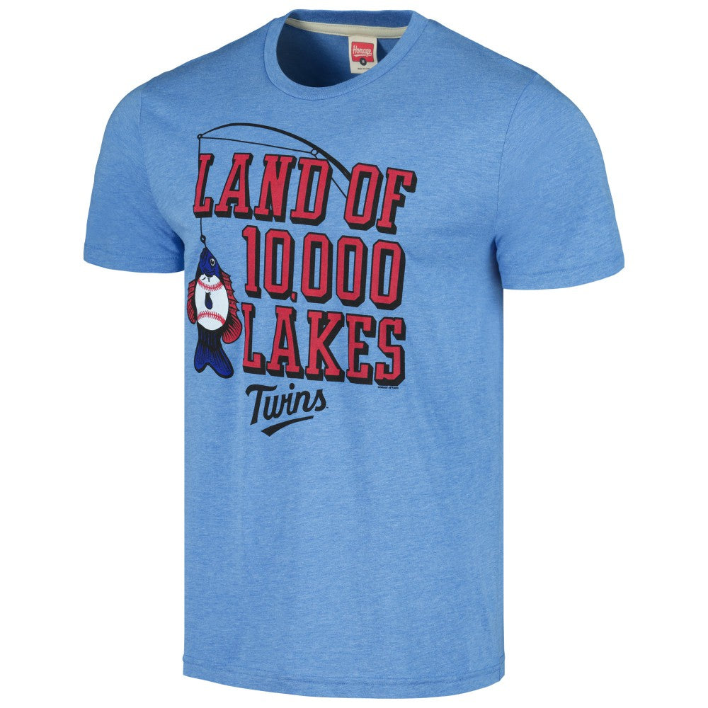Minnesota Twins Homage Land of 10,000 Lakes Hyper Local Tri-Blend T-Shirt - Light Blue