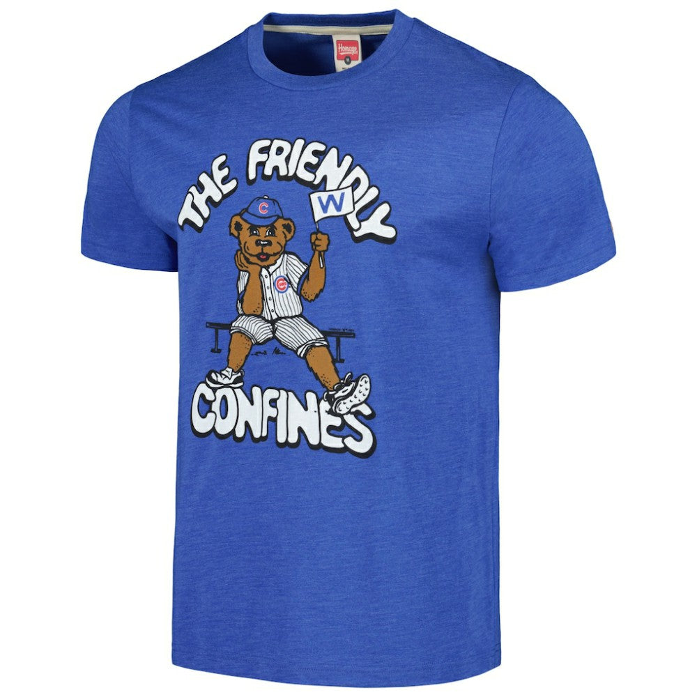 Chicago Cubs Homage Doodle Collection The Friendly Confines Tri-Blend T-Shirt - Royal