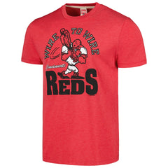 Cincinnati Reds Homage Doodle Collection Wire to Wire Tri-Blend T-Shirt - Red