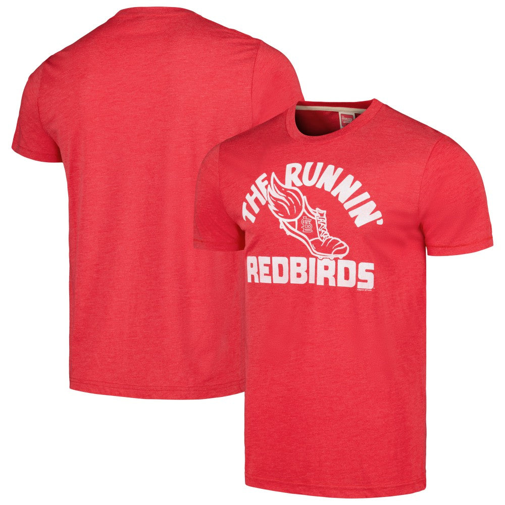 St. Louis Cardinals Homage Doodle Collection The Runnin' Redbirds Tri-Blend T-Shirt - Red