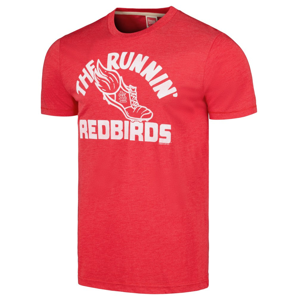 St. Louis Cardinals Homage Doodle Collection The Runnin' Redbirds Tri-Blend T-Shirt - Red
