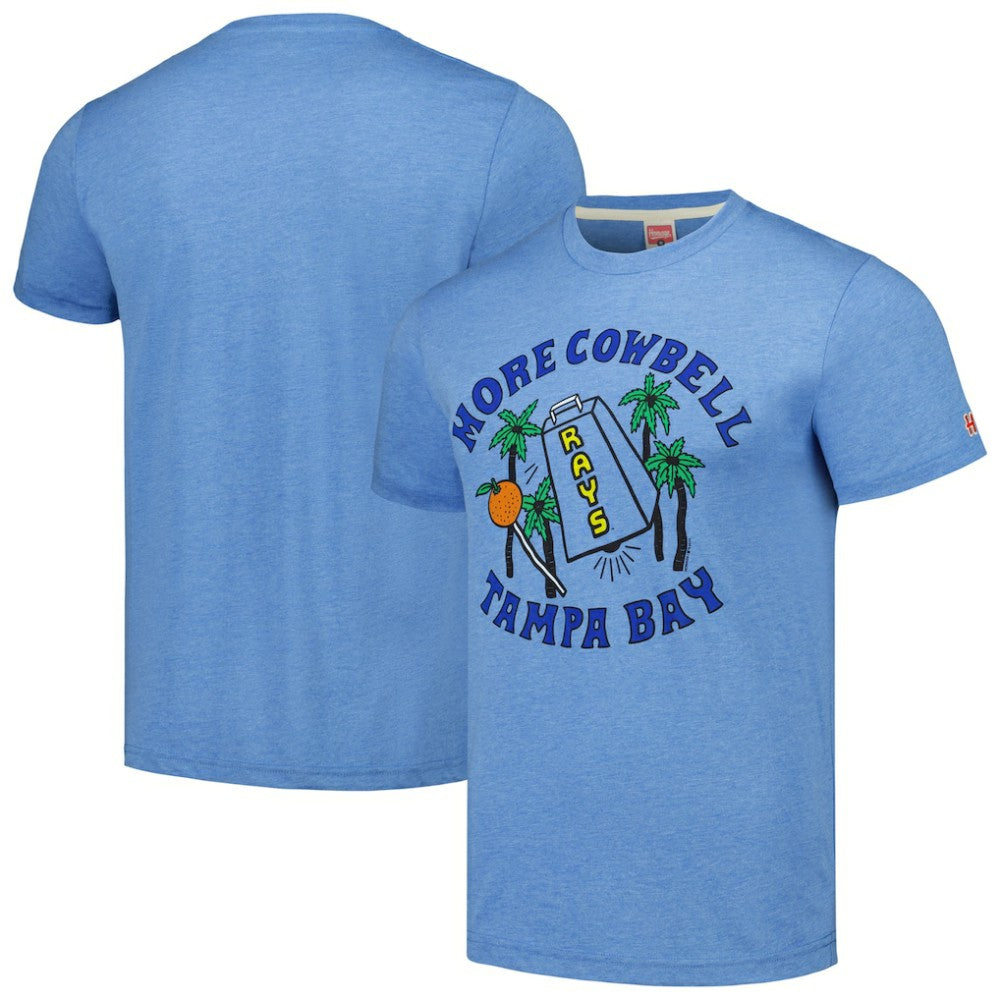 Tampa Bay Rays Homage Doodle Collection More Cowbell Tri-Blend T-Shirt - Light Blue