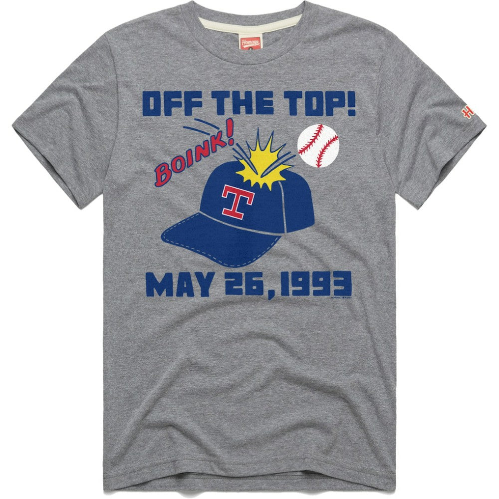 Texas Rangers Homage Doodle Collection Off the Top Tri-Blend T-Shirt - Gray