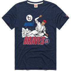 Atlanta Braves Homage x Topps Tri-Blend T-Shirt - Navy
