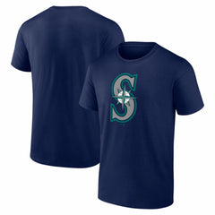 Seattle Mariners Logo Athletic Official Logo T-Shirt - Navy