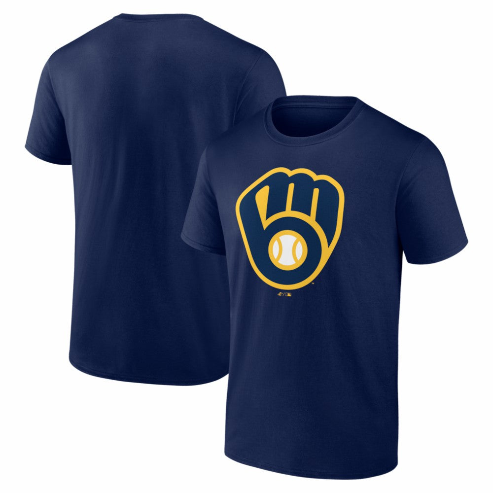 Milwaukee Brewers Logo Athletic Official Logo T-Shirt - Navy