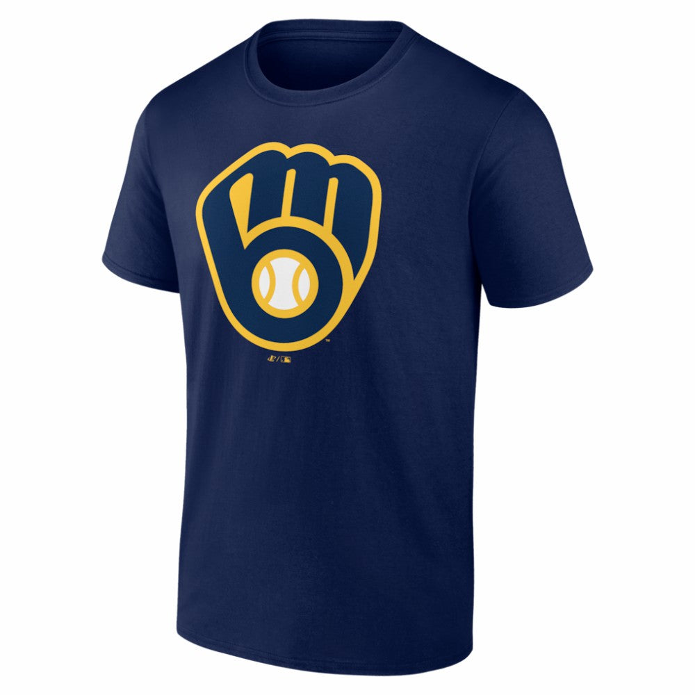 Milwaukee Brewers Logo Athletic Official Logo T-Shirt - Navy