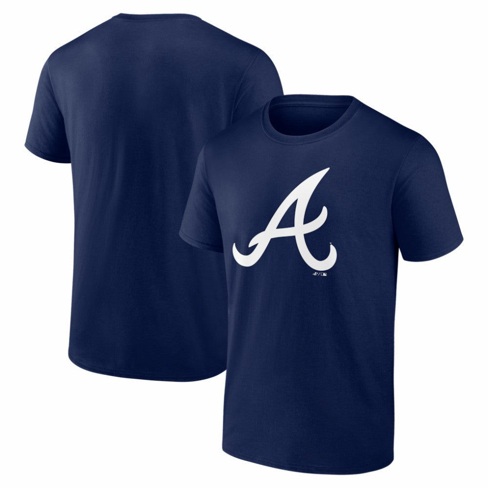 Atlanta Braves Logo Athletic Official Logo T-Shirt - Navy