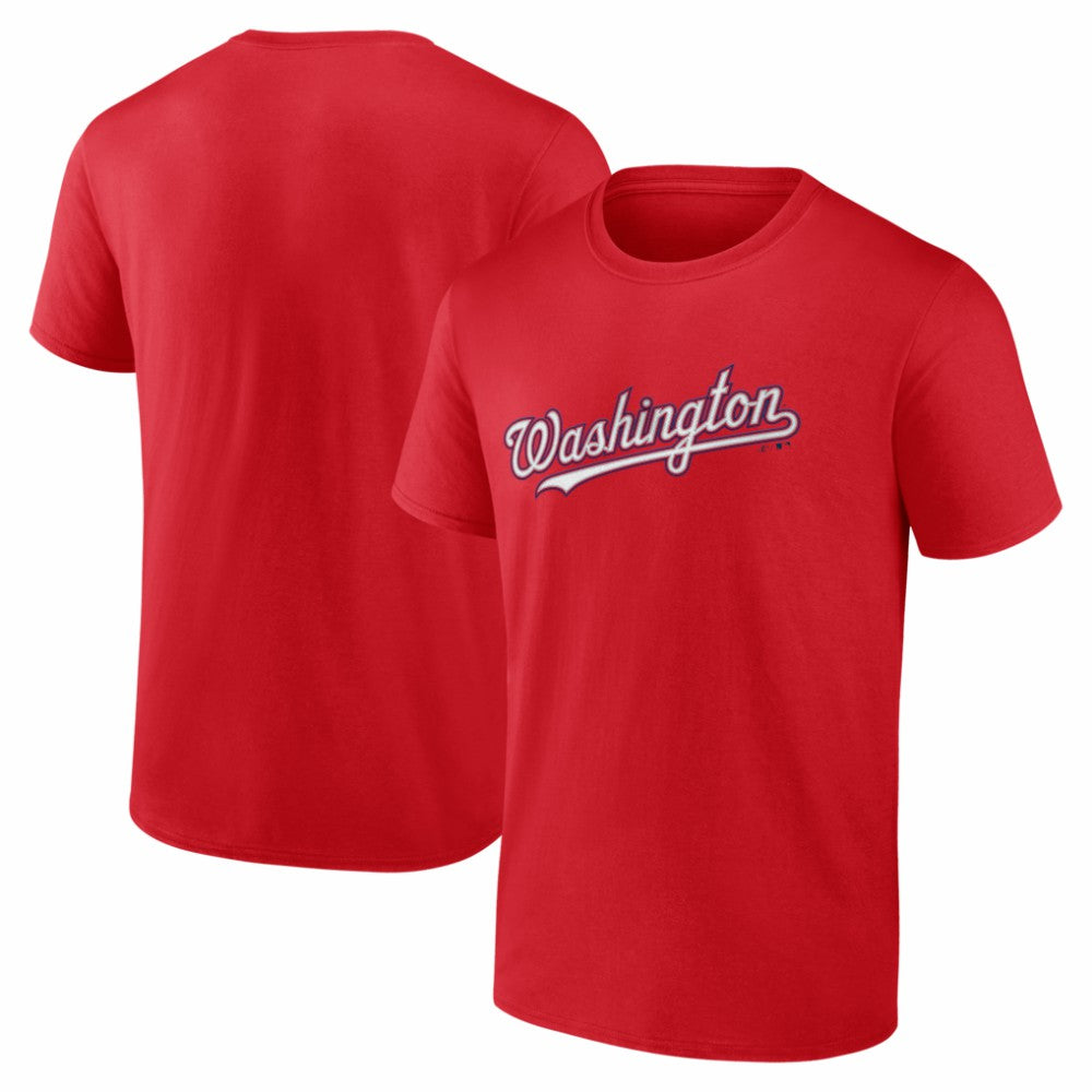 Washington Nationals Logo Athletic Wordmark T-Shirt - Red
