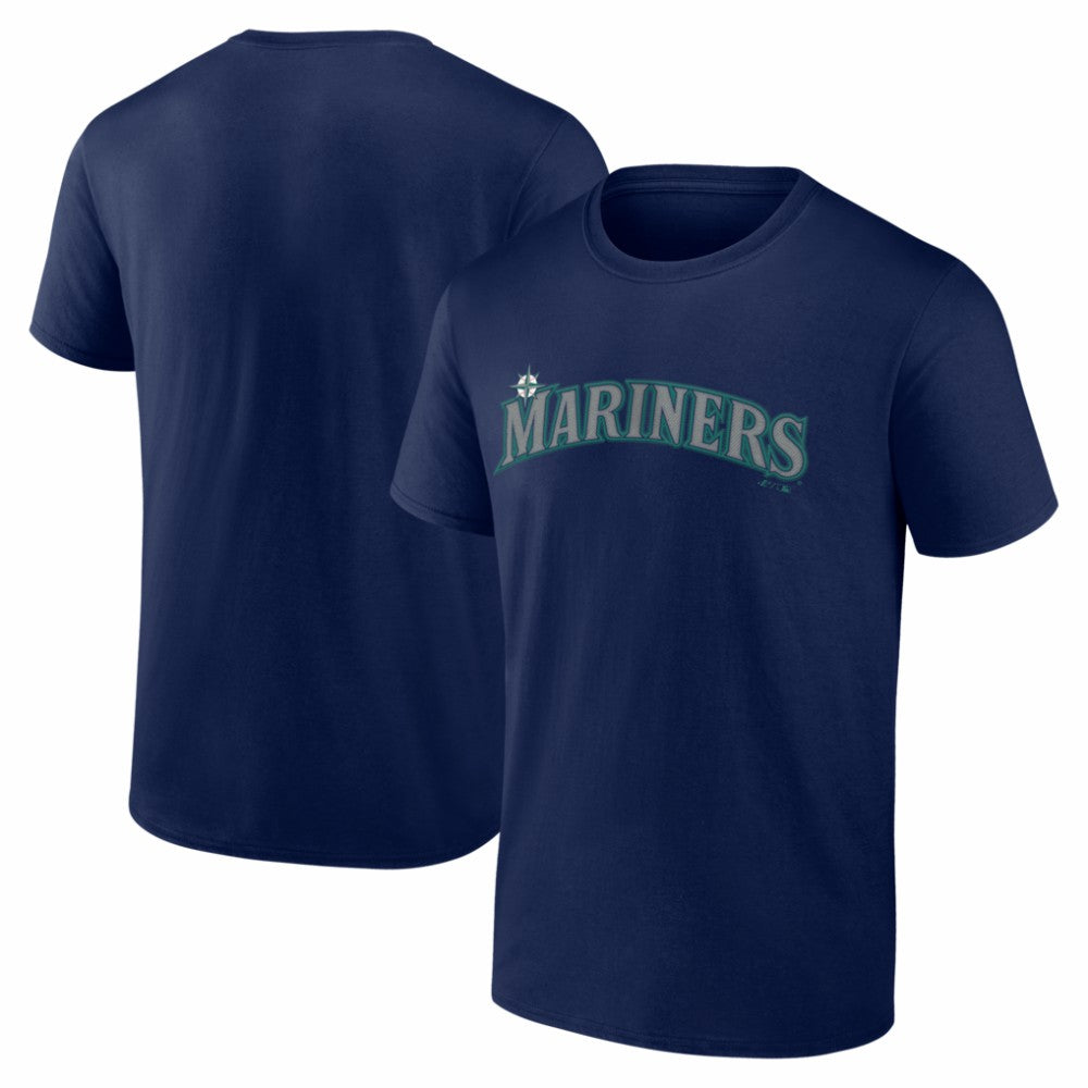 Seattle Mariners Logo Athletic Wordmark T-Shirt - Navy