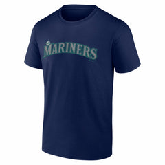 Seattle Mariners Logo Athletic Wordmark T-Shirt - Navy