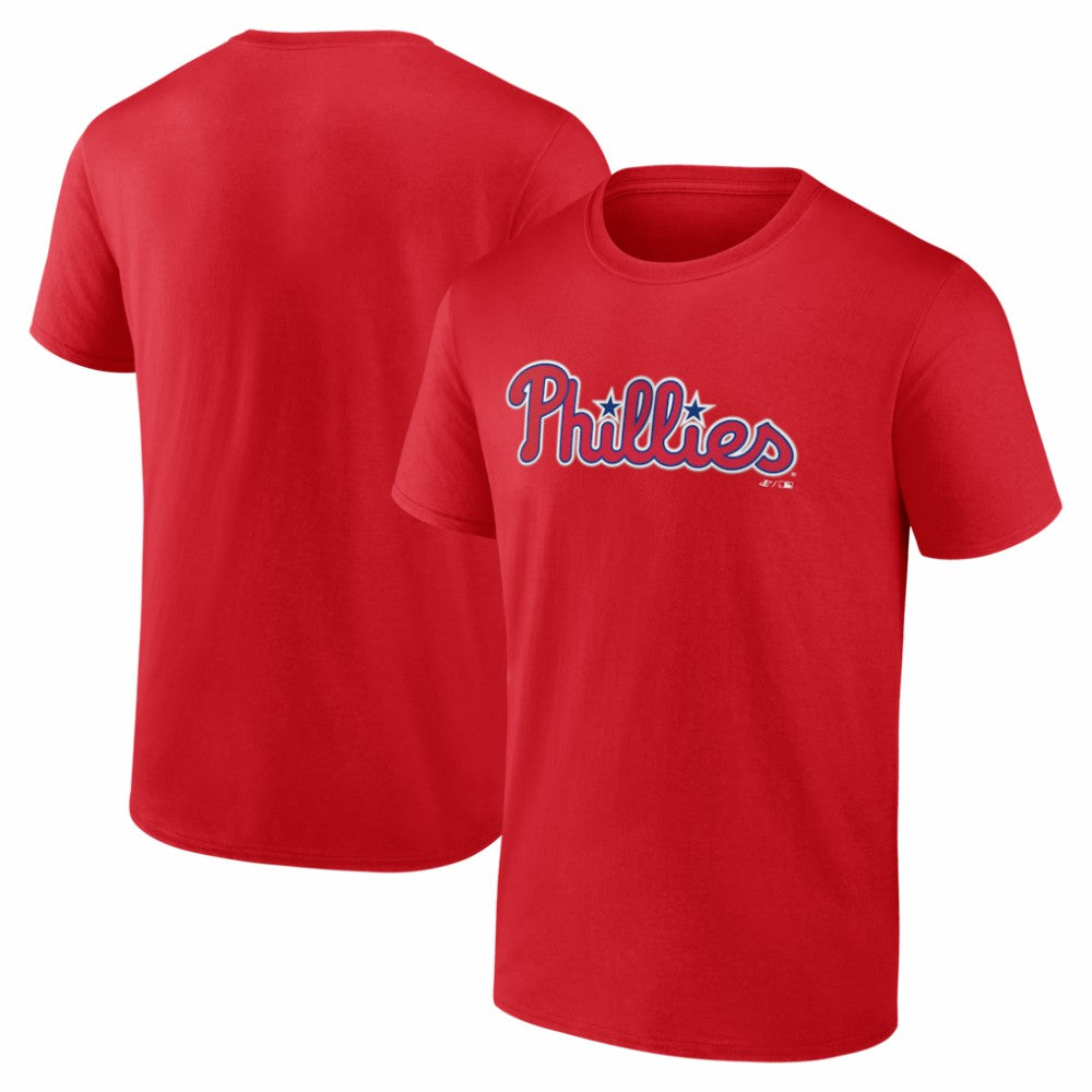 Philadelphia Phillies Logo Athletic Wordmark T-Shirt - Red