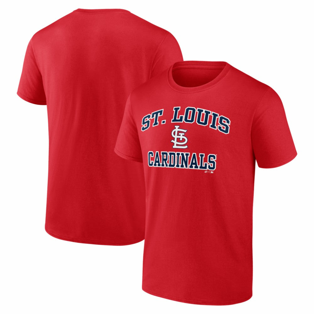 St. Louis Cardinals Logo Athletic Heart and Soul T-Shirt - Red