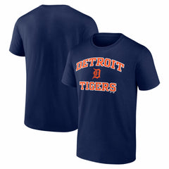 Detroit Tigers Logo Athletic Heart and Soul T-Shirt - Navy