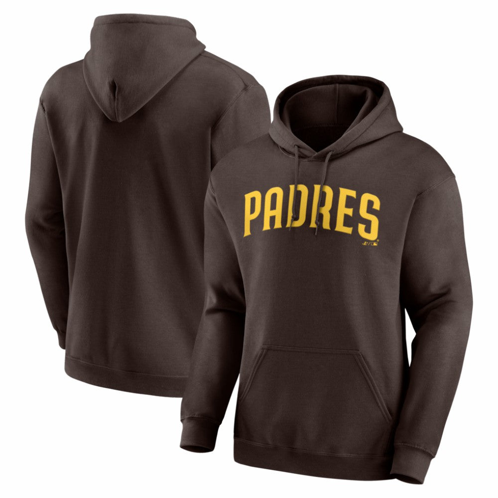 San Diego Padres Logo Athletic Wordmark Hoodie - Brown